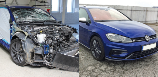 Výborná práca servisu na VW Golfe po nehode